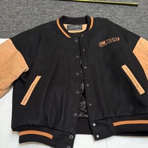 Nascar Black and Tan Bomber Jacket